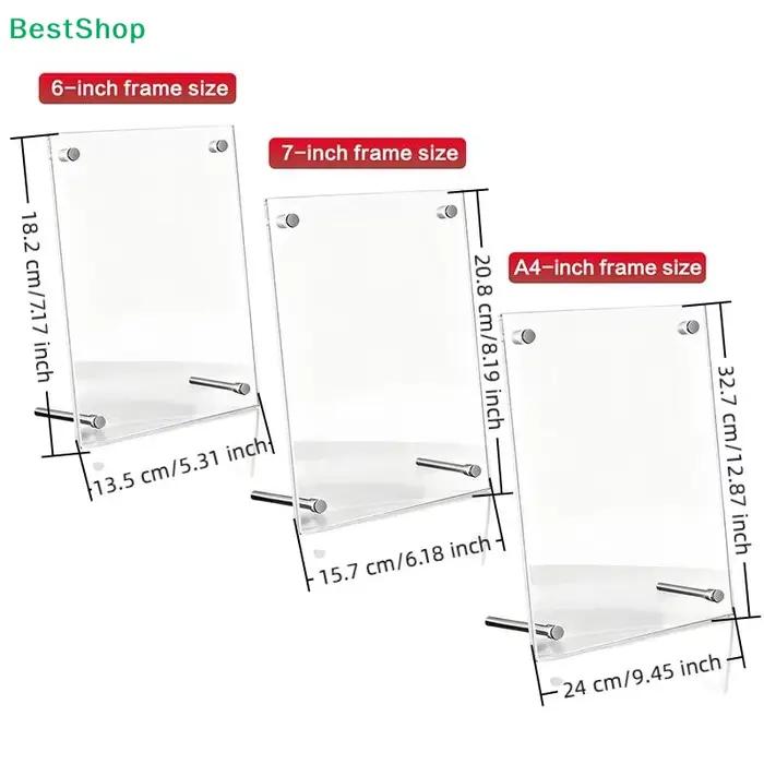 ✔ Cadres photo en acrylique transparent de 6 pouces/7 pouces/A4 pour cartes postales, photos, billets et présentoirs