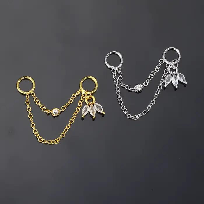 Breloque pour boucles d'oreilles créoles, chaîne superposée, pendentif couronne CZ, couleur or, Piercing Lobe Tragus conque, Cartilage, bijoux cadeaux, 1 pièce