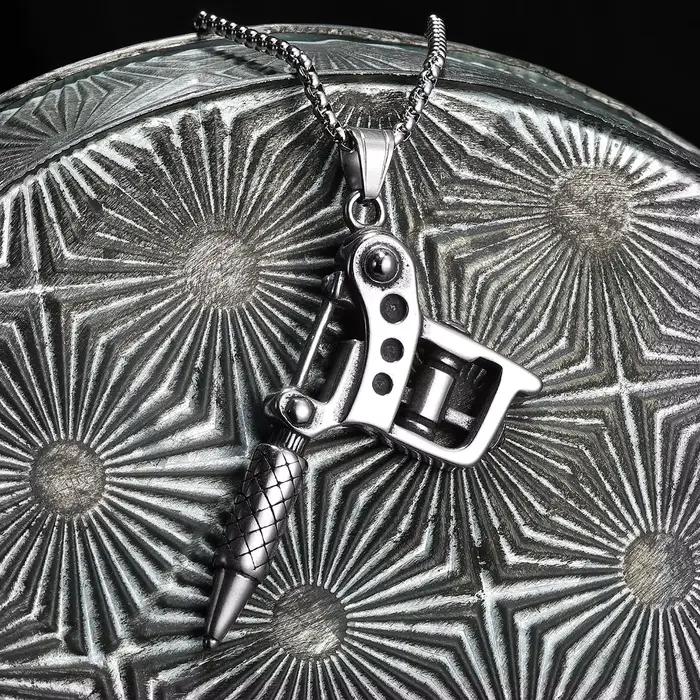 Collier en acier inoxydable avec pendentif pour hommes et femmes, machine à tatouer, bijoux fantaisie, accessoires punk et hip-hop, cadeaux pour hommes, vente en gros