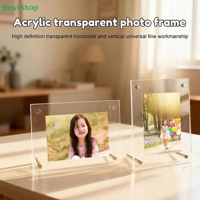 ✔ Cadres photo en acrylique transparent de 6 pouces/7 pouces/A4 pour cartes postales, photos, billets et présentoirs