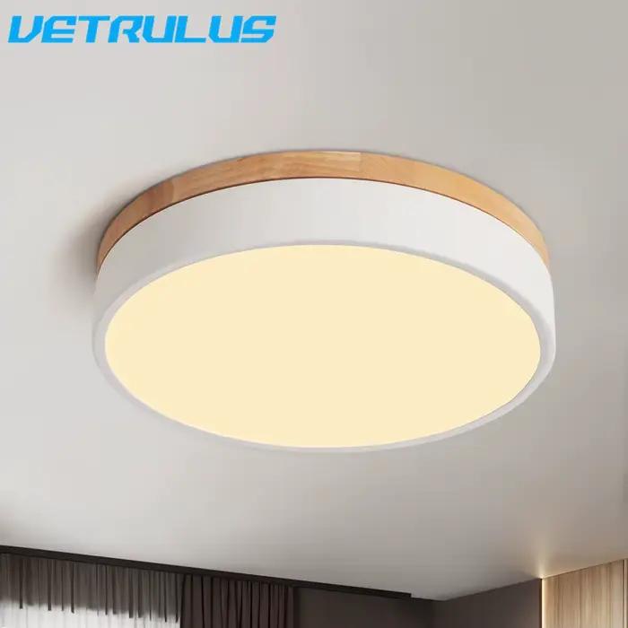 Plafonnier LED en Bois au Design Moderne, Luminaire Décoratif d'Nik, Idéal pour un Couloir, une Chambre à Coucher ou un délégations