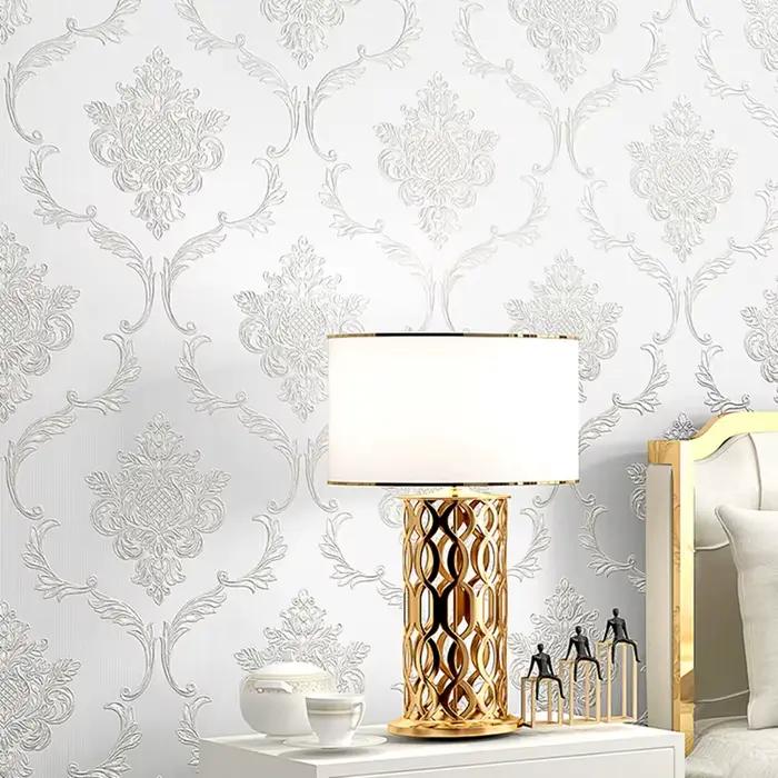 Papier peint de style européen pour murs de chambre à coucher, damas 3D, non tissé, salle à manger, salon, canapé, fond TV, papiers peints, décoration d'intérieur