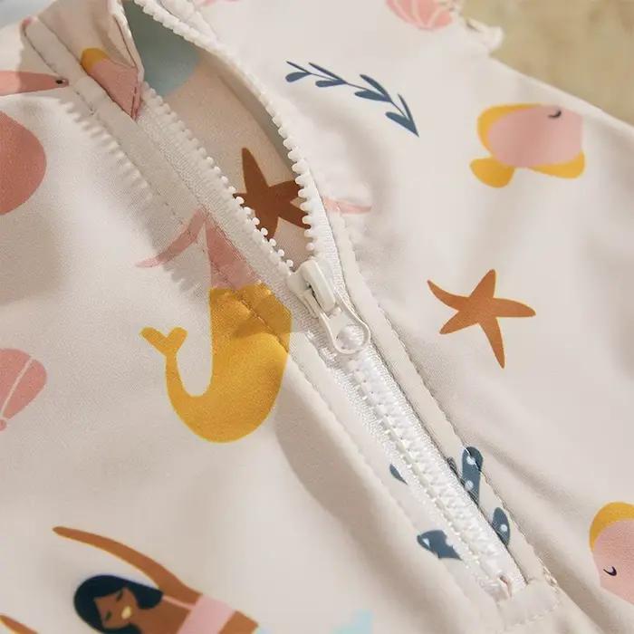 MISOWMNJOY infantile bébé fille été maillot de bain anti-éruption enfants Beachwerar à manches courtes sirène enfants maillot de bain avec bonnet de bain