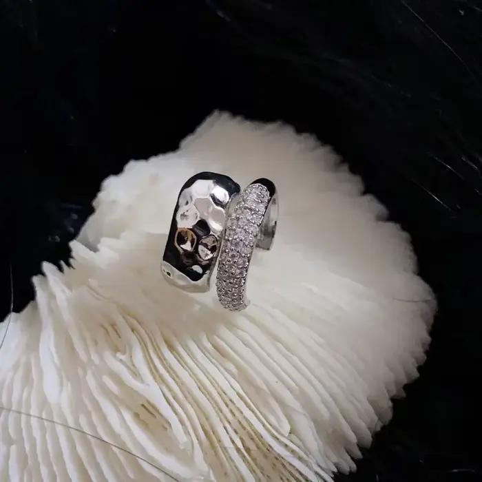 Punk Zunderes-Manchette d'oreille double couche pour femme, pas de piercing, boucles d'oreilles en métal, clip d'oreille géométrique unique, accessoires de bijoux, cadeau