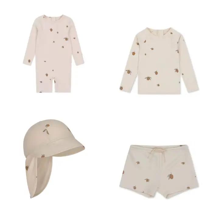 Maillot de bain une pièce pour bébé garçon, imprimé citron, protection solaire, short de bain, deux pièces