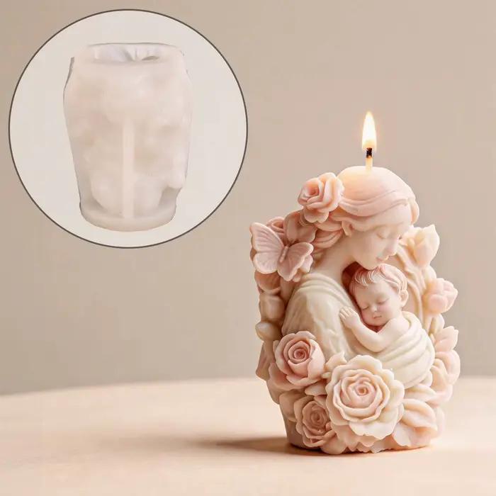 Moule à bougie cylindrique en silicone pour la Fête des Mères