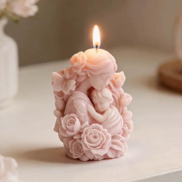 Moule à bougie cylindrique en silicone pour la Fête des Mères