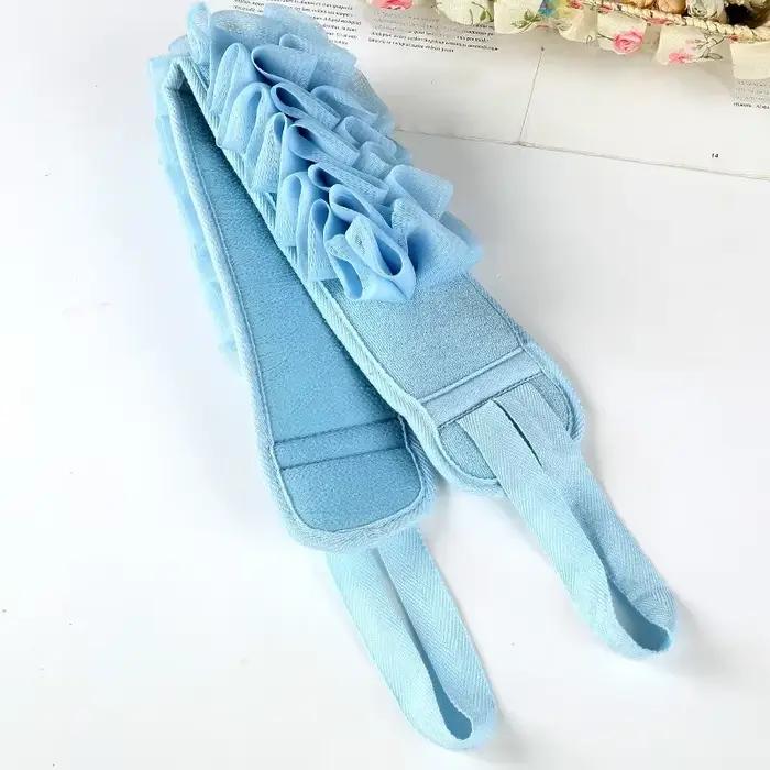 2 en 1 douche exfoliante dos épurateur ceinture de bain serviette boue profonde propre coréen corps gant de toilette japonais arrière gommage tirer sangle outil