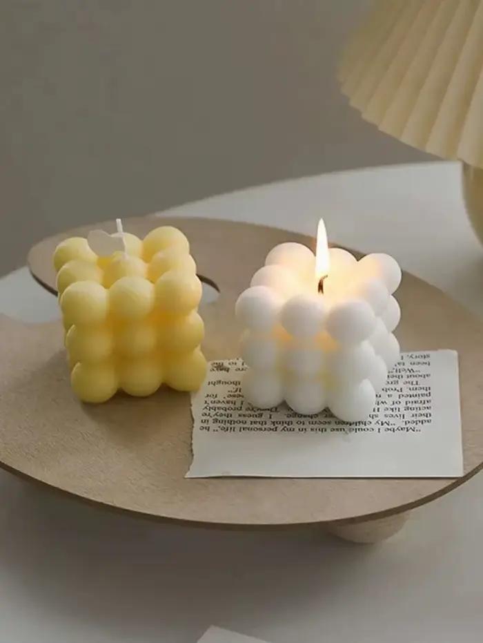 Bougie d'aromathérapie en cire de soja créative en forme de boule