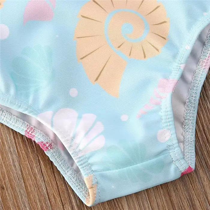 0-36 mois nouveau-né bébé enfant filles maillot de bain nœud volants coquille étoile de mer maillot de bain imprimé pour filles été bébé fille maillot de bain