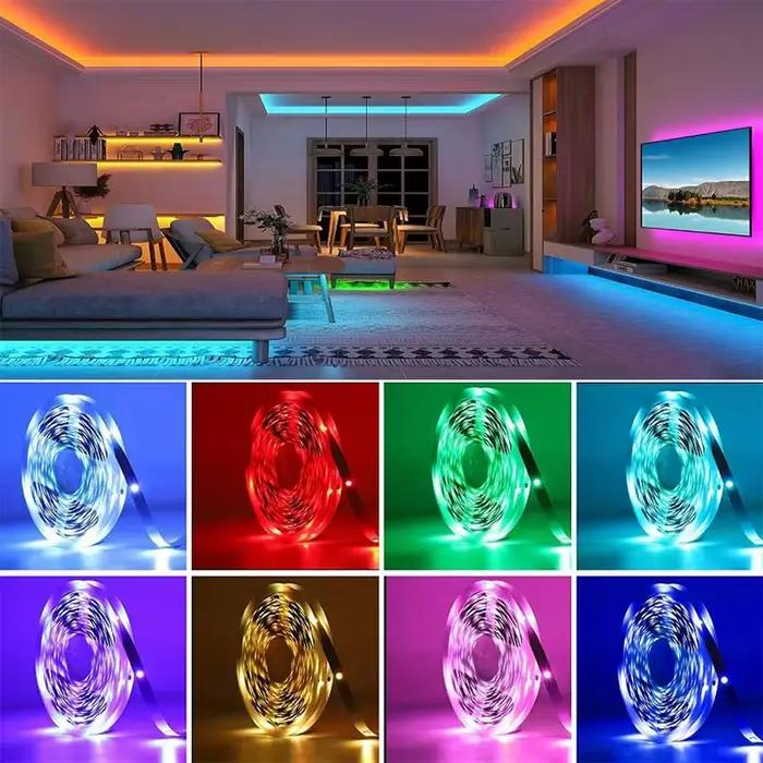 Bande lumineuse Led RGB, 5m, 10m, 20m, 30m, avec contrôle par application, ruban Flexible, pour décoration de chambre à coucher