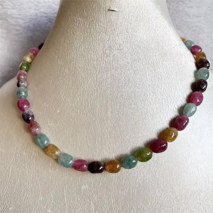 Collier en pierre naturelle de pépite de tourmaline