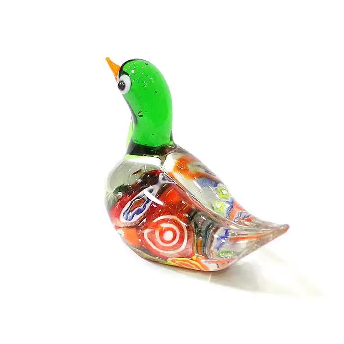 Mini Figurines de canard en verre de Murano, ornements artisanaux, Statue d'animal mignon, décoration de pâques pour la maison et le bureau, Collection de cadeaux du nouvel an pour enfants