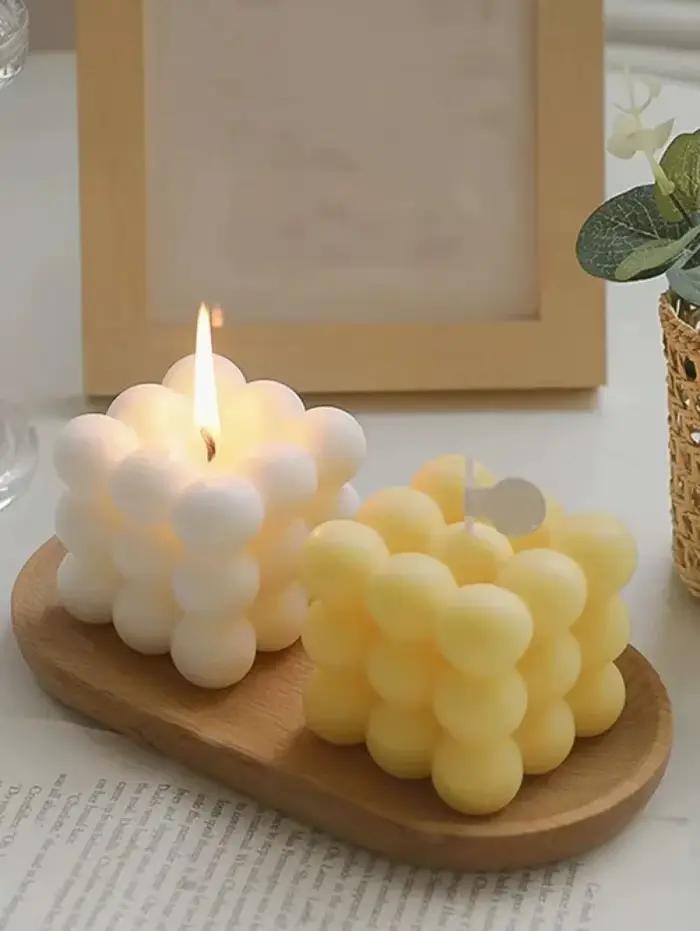 Bougie d'aromathérapie en cire de soja créative en forme de boule