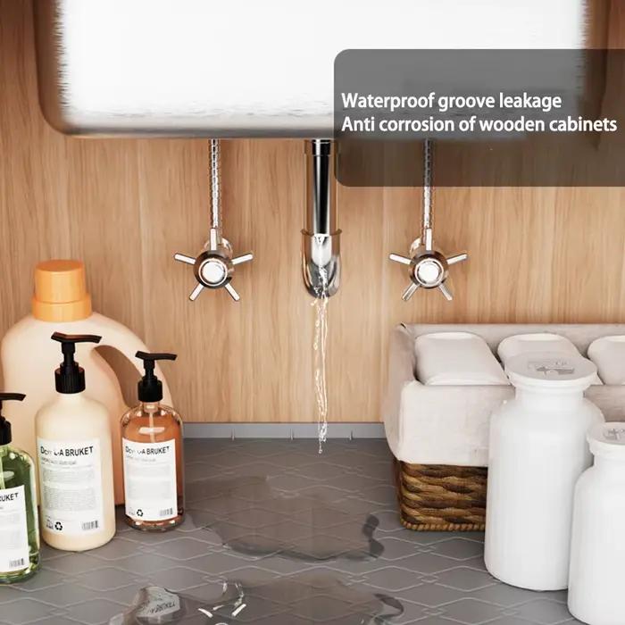 Tapis imperméable sous l'évier 34in*22in, tapis imperméable pour cuisine et salle de bain, bac de récupération d'eau sous l'évier pour cuisine et salle de bain
