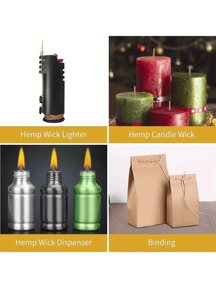 Mèche de chanvre 100% biologique, mèche de chanvre enduite de bonne cire d'abeille naturelle pour briquet exécutif ou bougie brûlant lentement sans chute, taille standard (1.2mm)