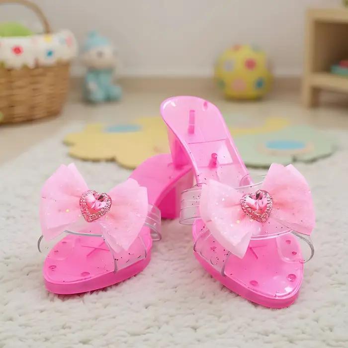 Chaussures de princesse en cristal, accessoires de cosplay, talons hauts, jeux de simulation pour enfants, décoration pour occasions de mascarade sur scène