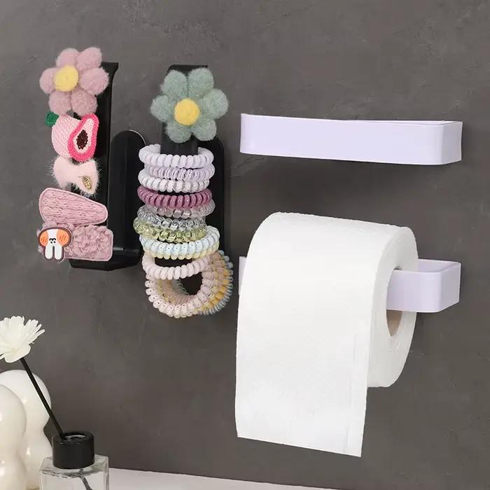 Porte-serviettes de salle de bain, Étagère de rangement simple, Porte-serviettes multifonctionnel pour toilettes, Étagère murale pour suspendre les vêtements