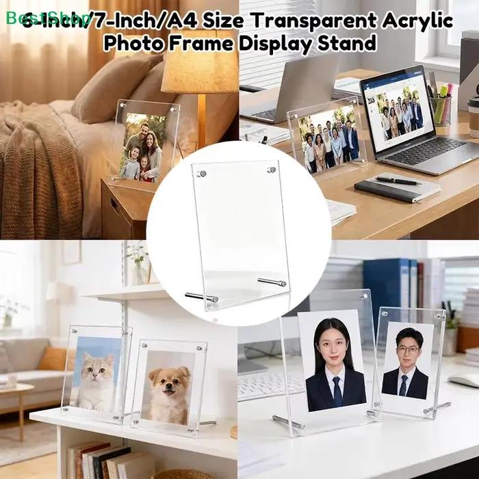 ✔ Cadres photo en acrylique transparent de 6 pouces/7 pouces/A4 pour cartes postales, photos, billets et présentoirs