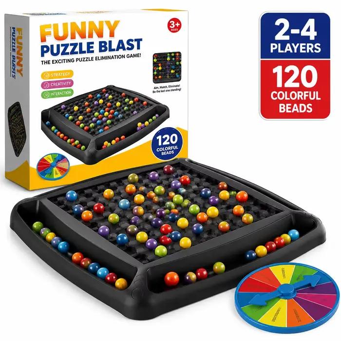 Jeu d'élimination des billes arc-en-ciel 2-4 joueurs, puzzle de correspondance de perles, jeu de société de réflexion logique pour enfants