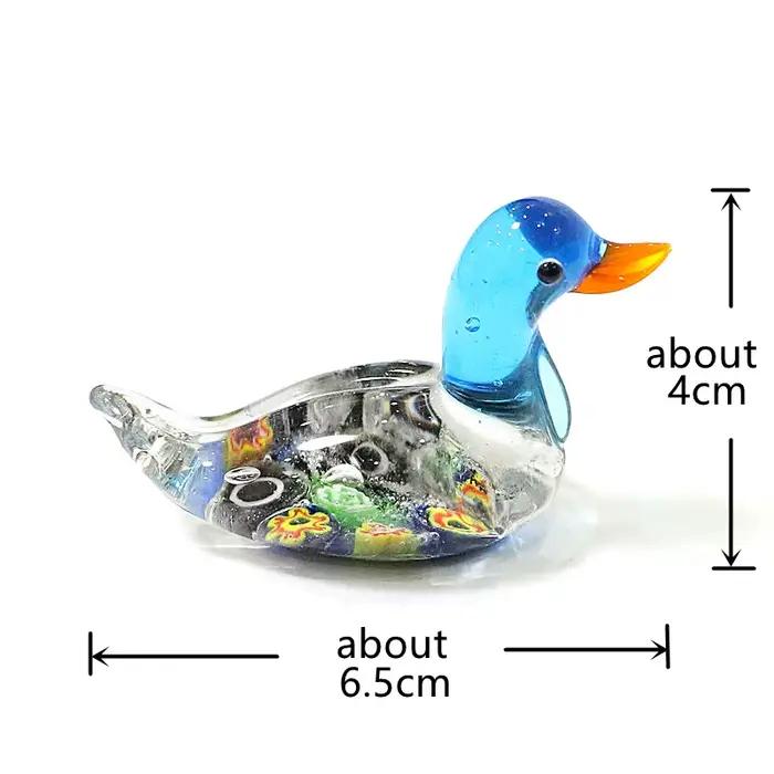 Mini Figurines de canard en verre de Murano, ornements artisanaux, Statue d'animal mignon, décoration de pâques pour la maison et le bureau, Collection de cadeaux du nouvel an pour enfants