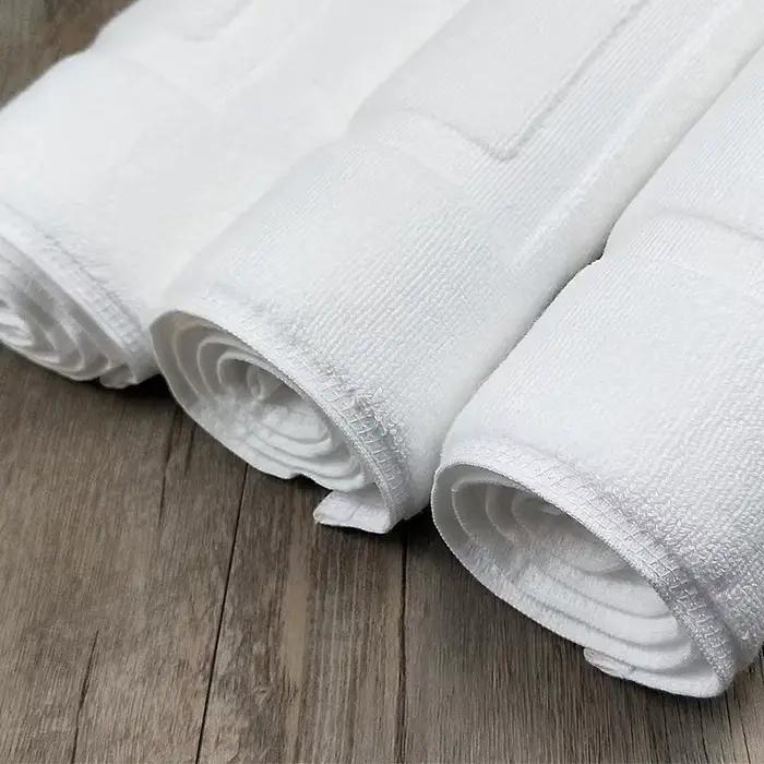Tapis de bain blanc épais en jacquard pour SPA, hôtel et maison, gris, 100% coton, antidérapant, absorbant l'eau, serviette de bain