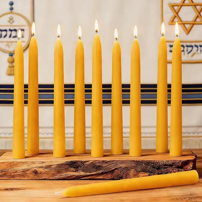 Bougie Hanukkah en cire d'abeille naturelle