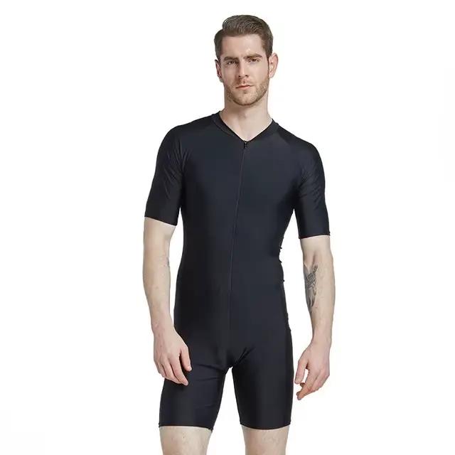 Combinaison en Lycra pour hommes et femmes, combinaison en peau de plongée, une pièce, manches courtes, combinaison de saut, maillot de bain, maillots de bain, vêtements de plage