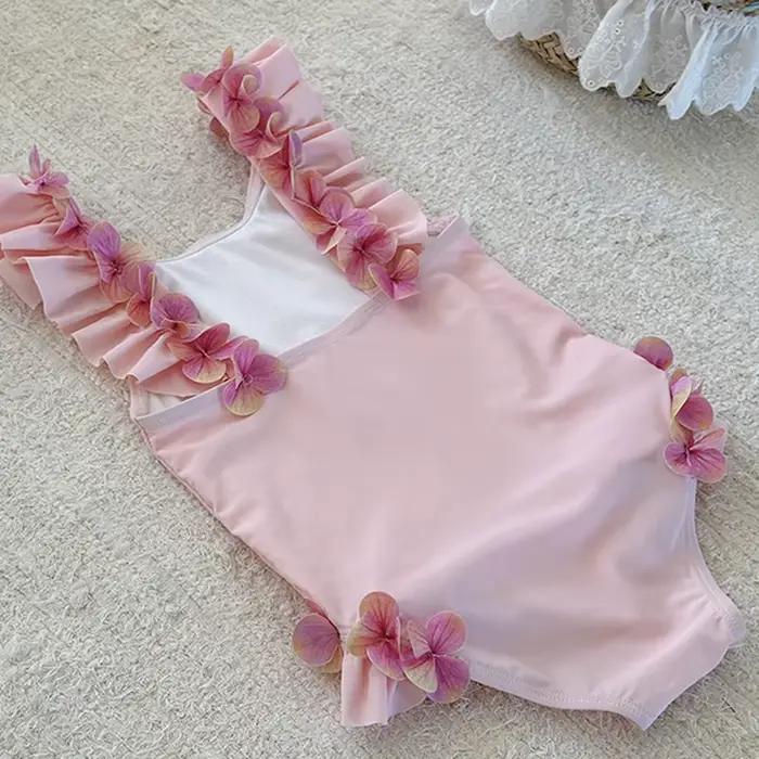 Maillot de bain enfant été 2026 pour fille, 24M-7T, motif floral uni, vêtements de sport aquatique pour bébé