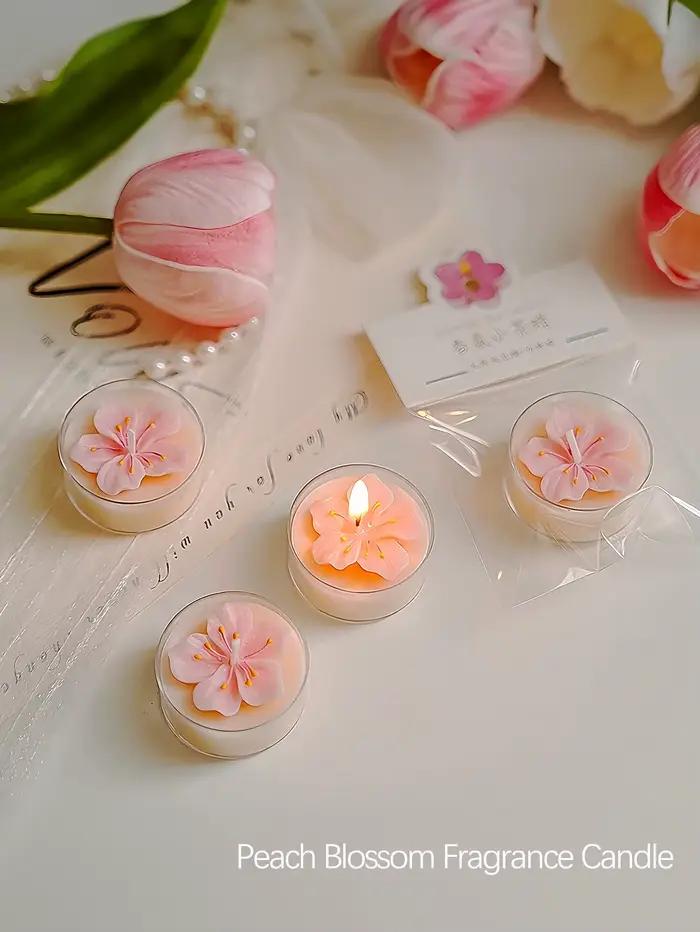 Bougies parfumées en fleurs de pêcher rose