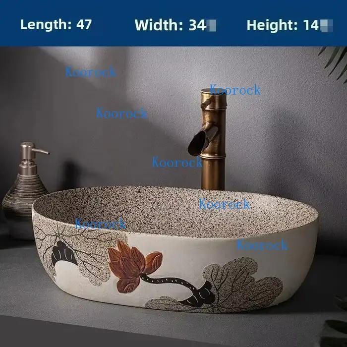 Lavabo 48x36x15cm, lavabo De salle De bains De Style moderne Jing De Zhen pour laver les mains et le visage, Design minimaliste personnalisé