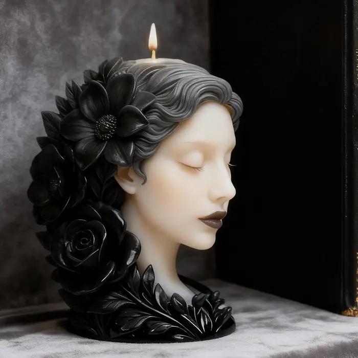 Ces moules à bougies de déesse florale d'art de niche sont résistants à la chaleur et réutilisables