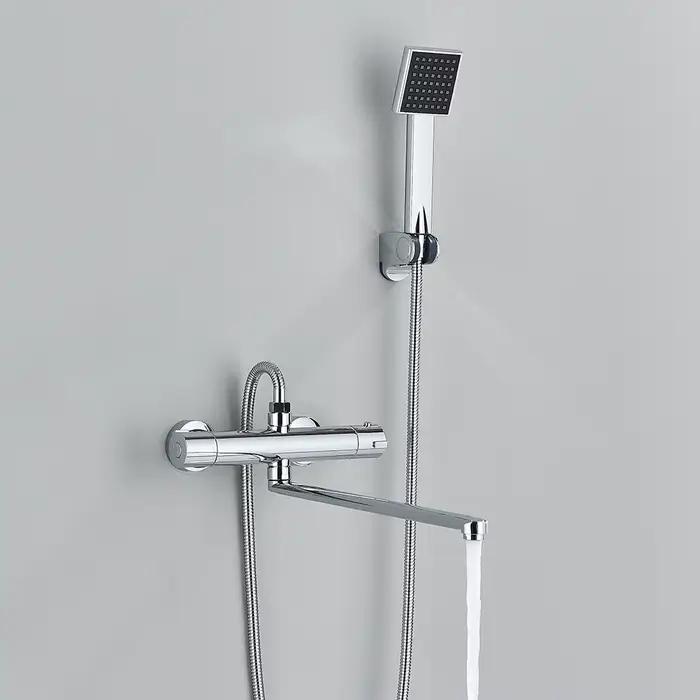 Robinet de douche thermostatique robinet de mélange robinets thermostatiques douche salle de bain combinaison mélangeur d'eau robinet de baignoire avec poignée
