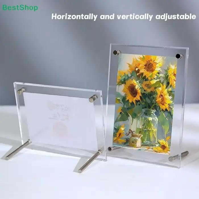 ✔ Cadres photo en acrylique transparent de 6 pouces/7 pouces/A4 pour cartes postales, photos, billets et présentoirs