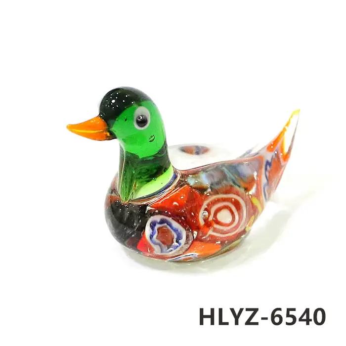 Mini Figurines de canard en verre de Murano, ornements artisanaux, Statue d'animal mignon, décoration de pâques pour la maison et le bureau, Collection de cadeaux du nouvel an pour enfants