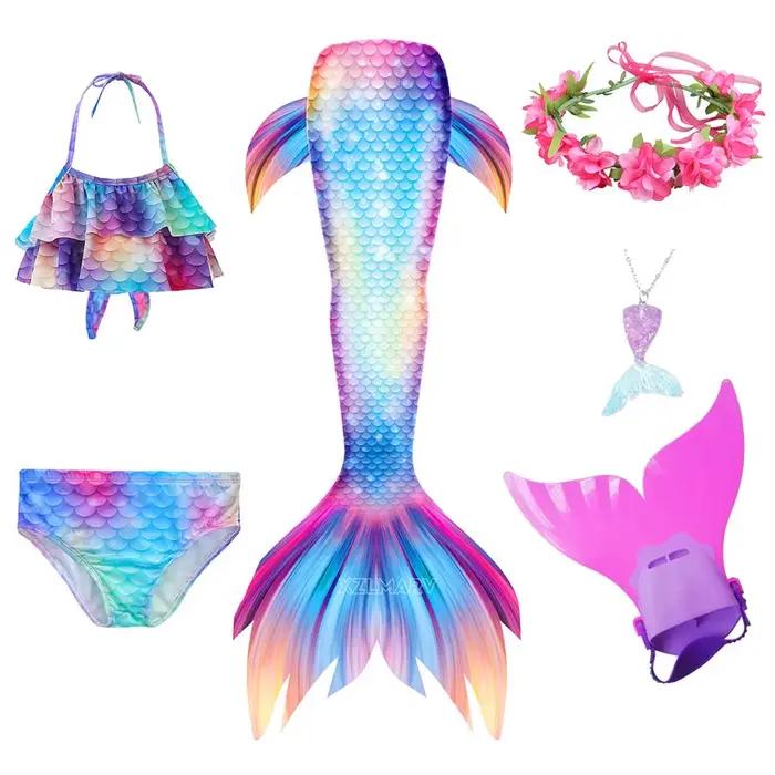 Fantaisie fille queue de sirène maillots de bain pour robe d'été filles nagable bain Cosplay plage sirène Costume Bikini maillot de bain