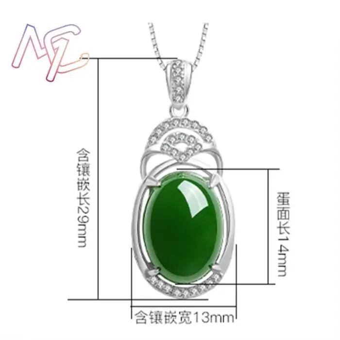 Collier pendentif en Jade naturel vert