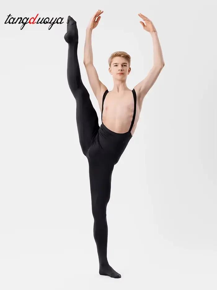 Justaucorps de Ballet pour hommes, body serré pour danser, col rond, gilet serré pour la peau, gymnastique masculine, vêtements de danse