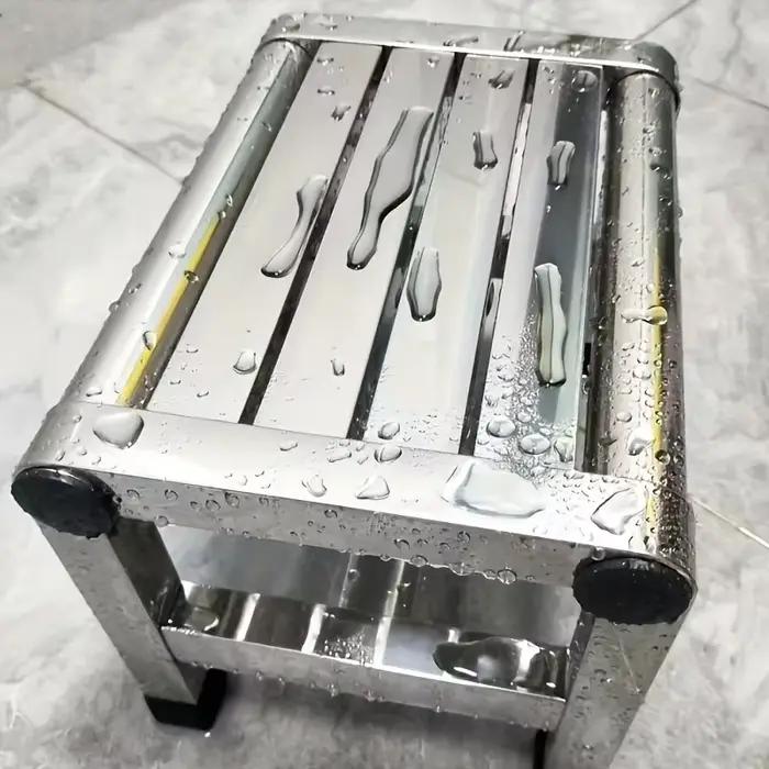 Tabouret polyvalent en acier inoxydable, 1 pièce, tabouret Durable, épais et robuste, idéal pour le salon, la salle de bain, la cuisine et les couloirs