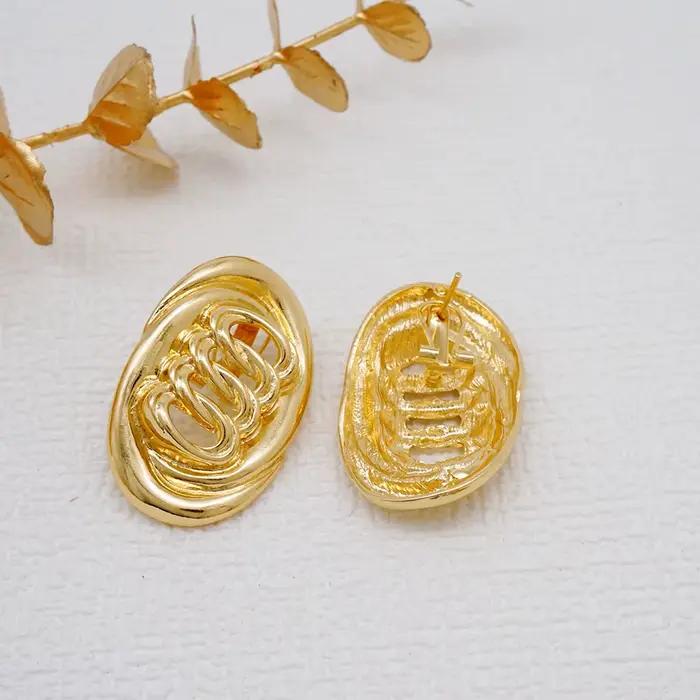 Ensemble de bijoux plaqué or de Dubaï pour femme, grand collier de luxe, boucles d'oreilles originales, bague et bracelet, olympiques de mariage