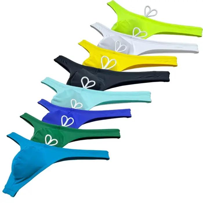 String de bain pour hommes, Bikini, Micro cordon de serrage, pochette améliorant, slip de plage doublé, coupe basse, string pour homme, GYM, bord de piscine