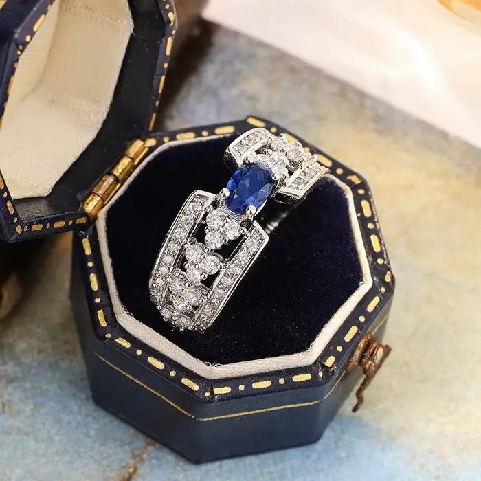 Bague en argent S925 de haute qualité pour femmes, grande pierre bleue, diamant, pierres précieuses, émeraude, Tourmaline, Pariba, bijoux de mariage