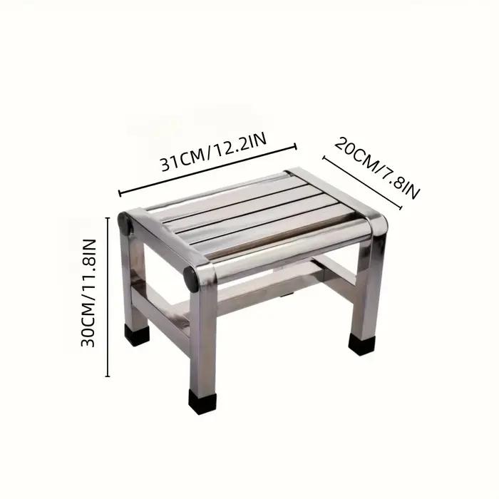 Tabouret polyvalent en acier inoxydable, 1 pièce, tabouret Durable, épais et robuste, idéal pour le salon, la salle de bain, la cuisine et les couloirs