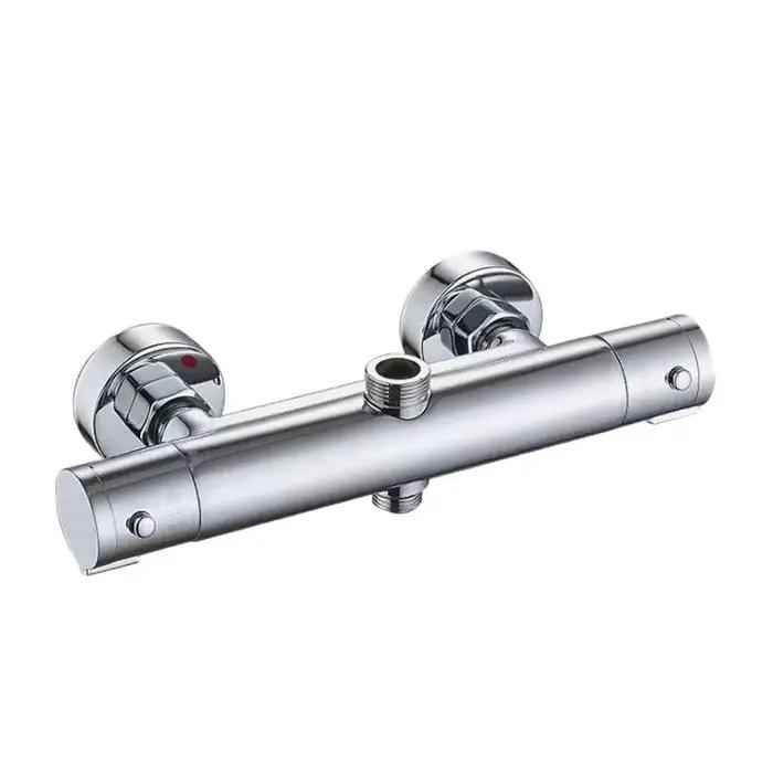 Robinet de douche thermostatique chromé pour baignoire, mitigeur thermostatique à double poignée, robinet de douche mural pour salle de bain