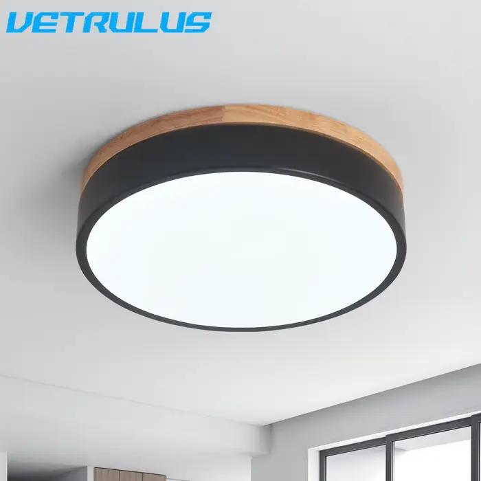 Plafonnier LED en Bois au Design Moderne, Luminaire Décoratif d'Nik, Idéal pour un Couloir, une Chambre à Coucher ou un délégations