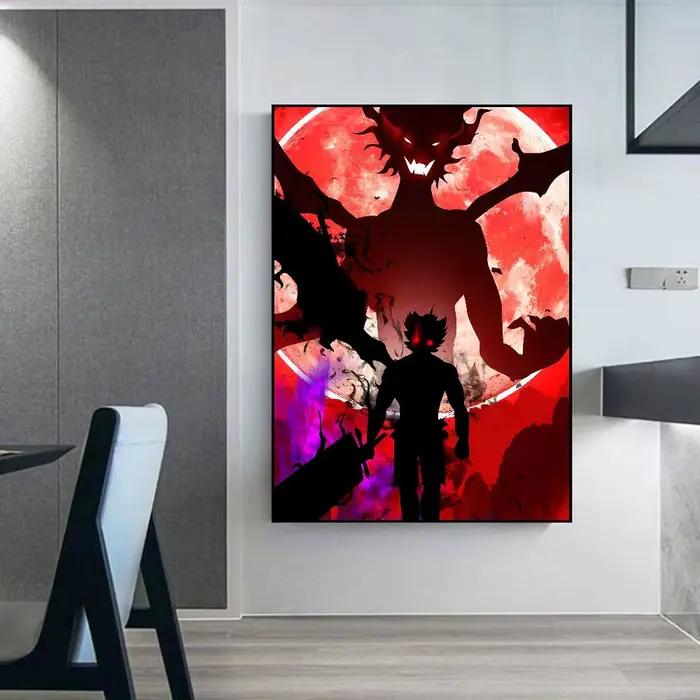 Affiches décoratives, tableaux muraux pour bureau, chambre, bar, cadeaux, Anime B-Black Hot Clover Cartoon