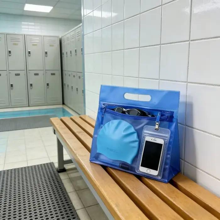 Sac étanche pour vêtements mouillés et secs, pochette transparente givrée en PVC pour maillot de bain, organiseur portable à fermeture éclair pour piscine, plage, salle de sport, voyage