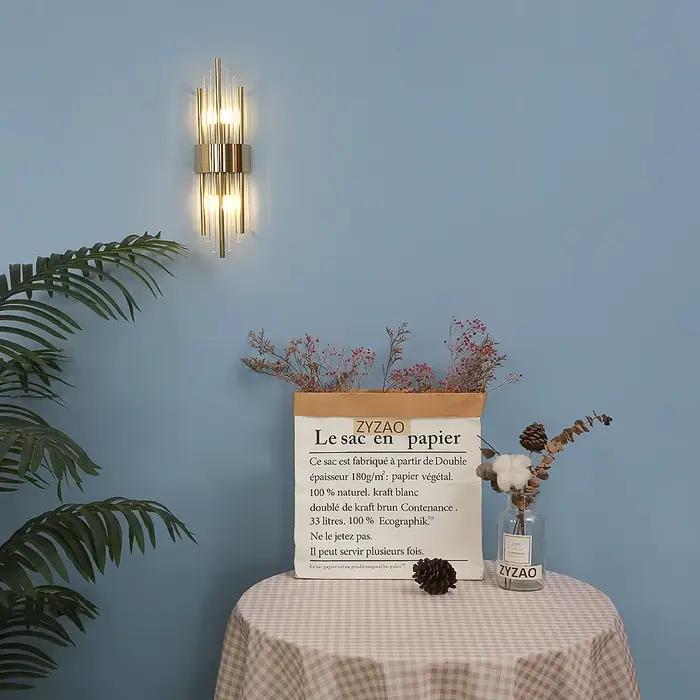 Applique murale de luxe en cristal, décoration pour salon, chambre à coucher, luminaires de chevet, arrière-plan TV