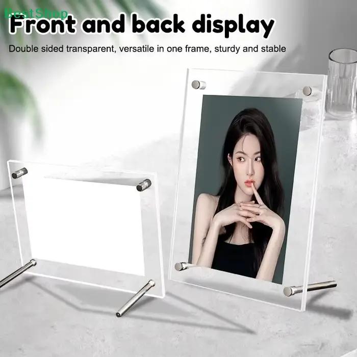 ✔ Cadres photo en acrylique transparent de 6 pouces/7 pouces/A4 pour cartes postales, photos, billets et présentoirs