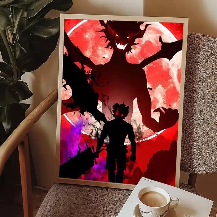 Affiches décoratives, tableaux muraux pour bureau, chambre, bar, cadeaux, Anime B-Black Hot Clover Cartoon